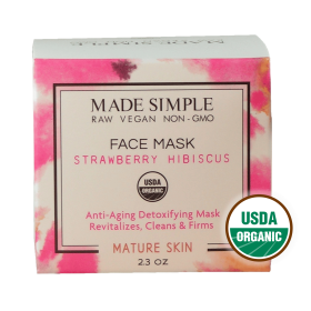 Made Simple Skincare - Organic Vegan Strawberry Hibiscus FACE MASK for Mature Skin