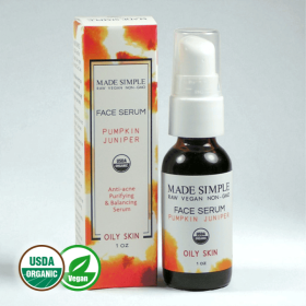 Organic Vegan Pumpkin Juniper FACE SERUM for Oily Skin