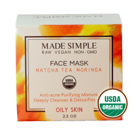 Organic Vegan Matcha Tea Moringa FACE MASK for Oily Skin