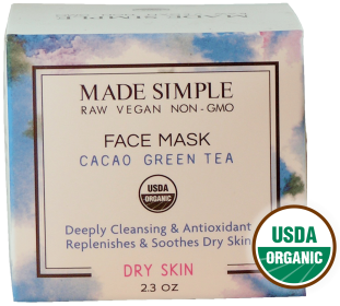 MADE SIMPLE FACE MASK for Dry Skin - Organic Vegan Cacao Green Tea