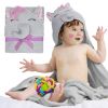 Hooded Baby Towel (33x33 Inch) - Soft Terry Cotton with Elephant Design
