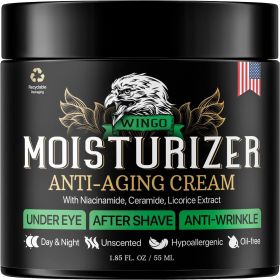 WINGO All In One Mens Face Moisturizer Cream After Shave Lotion for Men Organic Day Night Skin Care 1.8