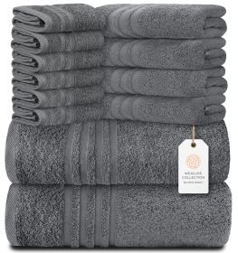 Tower 12 Pack Set Bath & Hand Towels 100% Cotton Soft & Plush