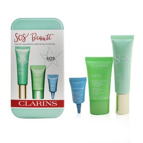 Clarins SOS Beaute Set (1x Primer 30ml + 1x Mask 15ml + 1x Lip Balm 3ml) - 04 Green