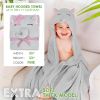 Hooded Baby Towel (33x33 Inch) - Soft Terry Cotton with Elephant Design