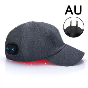 New Infrared LEDs 660nm&850nm Red Light Therapy Hair Growth Cap For Hair Regrowth Anti Hair Loss Relax Scalp Anti-inflammatory (Color: Grey-AU plug)