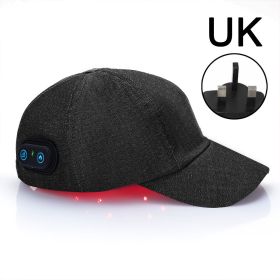 New Infrared LEDs 660nm&850nm Red Light Therapy Hair Growth Cap For Hair Regrowth Anti Hair Loss Relax Scalp Anti-inflammatory (Color: Black-UK plug)