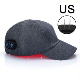 New Infrared LEDs 660nm&850nm Red Light Therapy Hair Growth Cap For Hair Regrowth Anti Hair Loss Relax Scalp Anti-inflammatory (Color: Grey-US plug)
