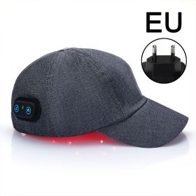 New Infrared LEDs 660nm&850nm Red Light Therapy Hair Growth Cap For Hair Regrowth Anti Hair Loss Relax Scalp Anti-inflammatory (Color: Grey-EU plug)