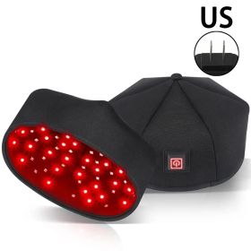 New Infrared LEDs 660nm&850nm Red Light Therapy Hair Growth Cap For Hair Regrowth Anti Hair Loss Relax Scalp Anti-inflammatory (Color: Black-US-Non-battery)