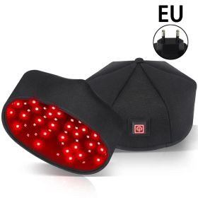 New Infrared LEDs 660nm&850nm Red Light Therapy Hair Growth Cap For Hair Regrowth Anti Hair Loss Relax Scalp Anti-inflammatory (Color: Black-EU-Non-battery)