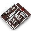 Set of 18 Pieces Nail Clipper Set & Pedicure Travel Grooming Kit with Hard Case