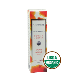FACE SERUM for Oily Skin - Organic Vegan Pumpkin Juniper (Lid: Dropper)