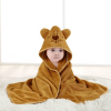Hooded baby bath towel, made of ultra-soft and absorbent coral fleece, featuring a cute animal hood design. Suitable for newborns