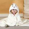 Hooded baby bath towel, made of ultra-soft and absorbent coral fleece, featuring a cute animal hood design. Suitable for newborns