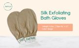 BeNat Natural Silk Exfoliating Bath Gloves - Premium Body Scrub Mitts for Deep Cleansing, Smooth Self-Tanning Prep & Ingrown Hair Removal